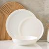 imageStone Lain Gabrielle Bone China Dinnerware Set 12Piece Service for 4 White and PlatinumSolid White