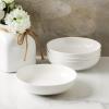 imageStone Lain Gabrielle Bone China Dinnerware Set 12Piece Service for 4 White and PlatinumSolid White