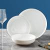imageStone Lain Gabrielle Bone China Dinnerware Set 12Piece Service for 4 White and PlatinumWhite and Gold