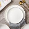 imageStone Lain Gabrielle Bone China Dinnerware Set 12Piece Service for 4 White and PlatinumWhite and Gold