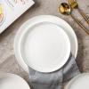 imageStone Lain Gabrielle Bone China Dinnerware Set 12Piece Service for 4 White and PlatinumWhite and Gold