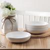 imageStone Lain Gabrielle Bone China Dinnerware Set 12Piece Service for 4 White and PlatinumWhite and Platinum