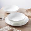 imageStone Lain Gabrielle Bone China Dinnerware Set 12Piece Service for 4 White and PlatinumWhite and Platinum