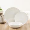 imageStone Lain Gabrielle Bone China Dinnerware Set 12Piece Service for 4 White and PlatinumWhite and Platinum