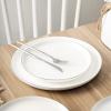 imageStone Lain Gabrielle Bone China Dinnerware Set 12Piece Service for 4 White and PlatinumWhite and Platinum