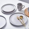 imageStone Lain Jade Stoneware Dinnerware 16Piece Service for 4 TaupeLight Gray