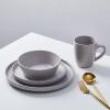 imageStone Lain Jade Stoneware Dinnerware 16Piece Service for 4 TaupeLight Gray