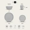 imageStone Lain Jade Stoneware Dinnerware 16Piece Service for 4 TaupeLight Gray