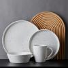 imageStone Lain Jade Stoneware Dinnerware 16Piece Service for 4 TaupeWhite