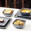 imageStone Lain Jonny Stoneware 12piece Square Dinnerware Set BlueBlue
