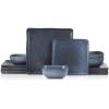 imageStone Lain Jonny Stoneware 12piece Square Dinnerware Set BlueBlue