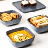 imageStone Lain Jonny Stoneware 12piece Square Dinnerware Set BlueBlue