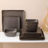 imageStone Lain Jonny Stoneware 12piece Square Dinnerware Set BlueBrown