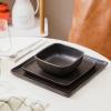 imageStone Lain Jonny Stoneware 12piece Square Dinnerware Set BlueBrown