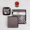 imageStone Lain Jonny Stoneware 12piece Square Dinnerware Set BlueBrown