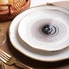 imageStone Lain Luma Porcelain Dinnerware Set 16Piece  Service for 4 BlueBlack