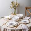 imageStone Lain Luma Porcelain Dinnerware Set 16Piece  Service for 4 BlueBlack