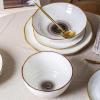 imageStone Lain Luma Porcelain Dinnerware Set 16Piece  Service for 4 BlueBlack