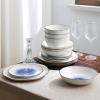 imageStone Lain Luma Porcelain Dinnerware Set 16Piece  Service for 4 BlueBlue