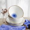 imageStone Lain Luma Porcelain Dinnerware Set 16Piece  Service for 4 BlueBlue