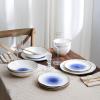 imageStone Lain Luma Porcelain Dinnerware Set 16Piece  Service for 4 BlueBlue