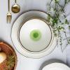 imageStone Lain Luma Porcelain Dinnerware Set 16Piece  Service for 4 BlueGreen