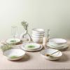 imageStone Lain Luma Porcelain Dinnerware Set 16Piece  Service for 4 BlueGreen