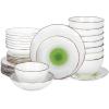 imageStone Lain Luma Porcelain Dinnerware Set 16Piece  Service for 4 BlueGreen