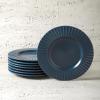 imageStone Lain Lusso Stoneware Dinnerware Set 16Piece  Service for 4 WhiteAsh Blue