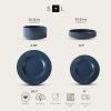 imageStone Lain Lusso Stoneware Dinnerware Set 16Piece  Service for 4 WhiteAsh Blue