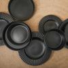imageStone Lain Lusso Stoneware Dinnerware Set 16Piece  Service for 4 WhiteBlack