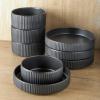 imageStone Lain Lusso Stoneware Dinnerware Set 16Piece  Service for 4 WhiteBlack