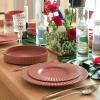 imageStone Lain Lusso Stoneware Dinnerware Set 16Piece  Service for 4 WhiteRedwood