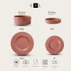imageStone Lain Lusso Stoneware Dinnerware Set 16Piece  Service for 4 WhiteRedwood