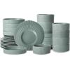 imageStone Lain Lusso Stoneware Dinnerware Set 16Piece  Service for 4 WhiteStone