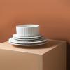 imageStone Lain Lusso Stoneware Dinnerware Set 16Piece  Service for 4 WhiteWhite