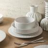 imageStone Lain Lusso Stoneware Dinnerware Set 16Piece  Service for 4 WhiteWhite