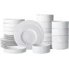 imageStone Lain Lusso Stoneware Dinnerware Set 16Piece  Service for 4 WhiteWhite