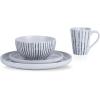 imageStone Lain Nova Modern Stoneware Dinnerware Set Plates and Bowls Set 16Piece Dish Set Service for 4 BlackBlack
