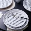 imageStone Lain Nova Modern Stoneware Dinnerware Set Plates and Bowls Set 16Piece Dish Set Service for 4 BlackBlack