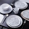 imageStone Lain Nova Modern Stoneware Dinnerware Set Plates and Bowls Set 16Piece Dish Set Service for 4 BlackBlack