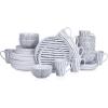 imageStone Lain Nova Modern Stoneware Dinnerware Set Plates and Bowls Set 16Piece Dish Set Service for 4 BlackBlack