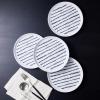 imageStone Lain Nova Modern Stoneware Dinnerware Set Plates and Bowls Set 16Piece Dish Set Service for 4 BlackBlack