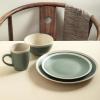 imageStone Lain Serafina Stoneware 16piece Round Dinnerware Set WineGreen and Cream