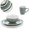 imageStone Lain Serafina Stoneware 16piece Round Dinnerware Set WineGreen and Cream