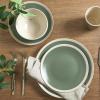 imageStone Lain Serafina Stoneware 16piece Round Dinnerware Set WineGreen and Cream