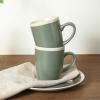 imageStone Lain Serafina Stoneware 16piece Round Dinnerware Set WineGreen and Cream