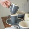 imageStone Lain Serenity 16Piece Stoneware Dinnerware 2Tone Speckles Dark Gray and CreamDark Gray and Cream