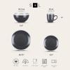 imageStone Lain Serenity 16Piece Stoneware Dinnerware 2Tone Speckles Dark Gray and CreamDark Gray and Cream