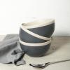 imageStone Lain Serenity 16Piece Stoneware Dinnerware 2Tone Speckles Dark Gray and CreamDark Gray and Cream